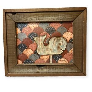 Original painting signed Jann Peitso professionally framed rustic folk art